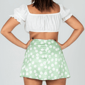 Cute Floral High Waist Mini Skirts