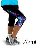 Flower Print Side Triangle Fashion 3/4 Pants Yoga Sport Leggings - Oh Yours Fashion - 12