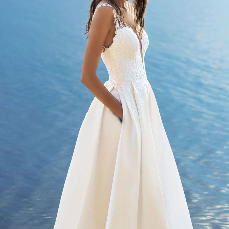 Elegance White Midi A Line Dress
