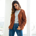 Pure Color Knit Cardigan Sweater