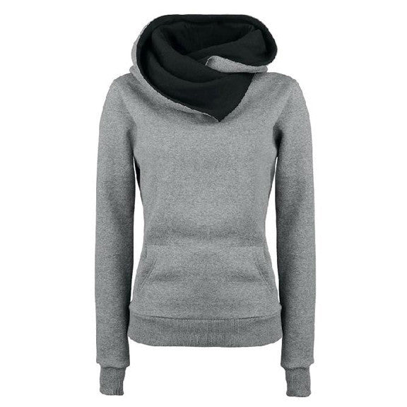 Long Sleeves High Neck Hoodies - OhYoursFashion - 4