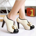 Adorable Bow Design High Heel Shoes in Beige - OhYoursFashion - 2