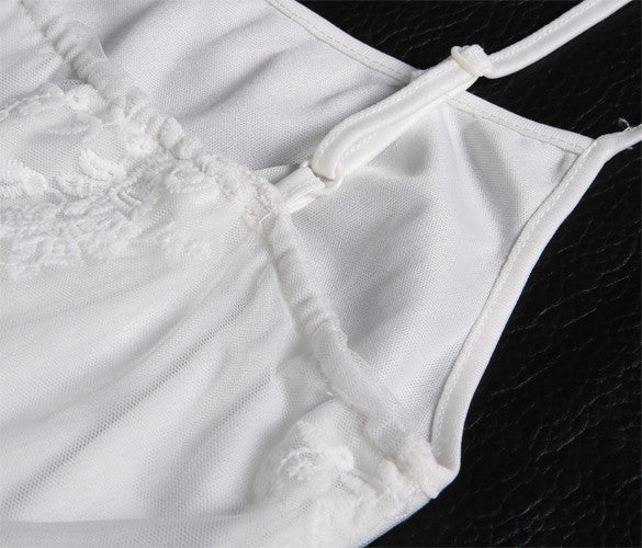 White Lace Spaghetti Strap Dress - O Yours Fashion - 5