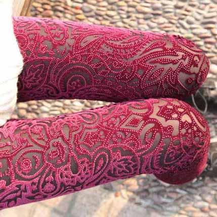 Burnt Out Leggings Pencil Legging Tights - OhYoursFashion - 1