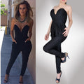 V Neck Bodycon Long Jumpsuit Trousers Clubwear - OhYoursFashion - 3