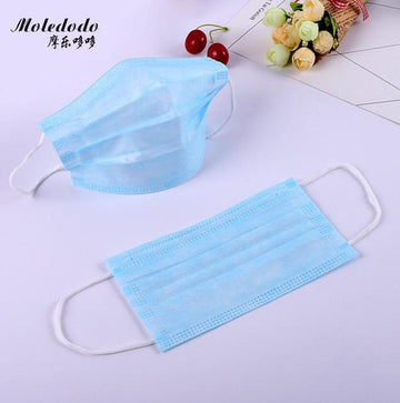 50pcs Disposable Non-woven Face Mouth Mask Anti Dust Mouth Nose Cover Respirators Unisex Anti Bacterial D50