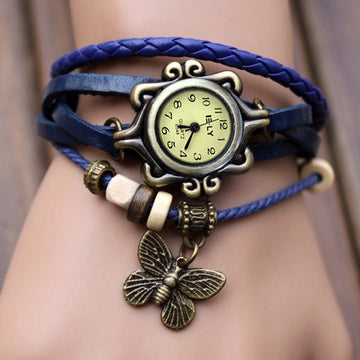 Butterfly Wrap Leather Bracelet Wrist Watch - OhYoursFashion - 1